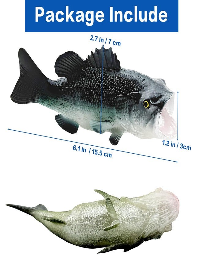 Nexboraque 4 Pack Fake Fish, 6.1 Inch Artificial Lifelike Large Mouth Bass Sea Fish Models for Food Display, Party Display, Kitchen Decor, Photography Props(Blue,Green) - Image 2